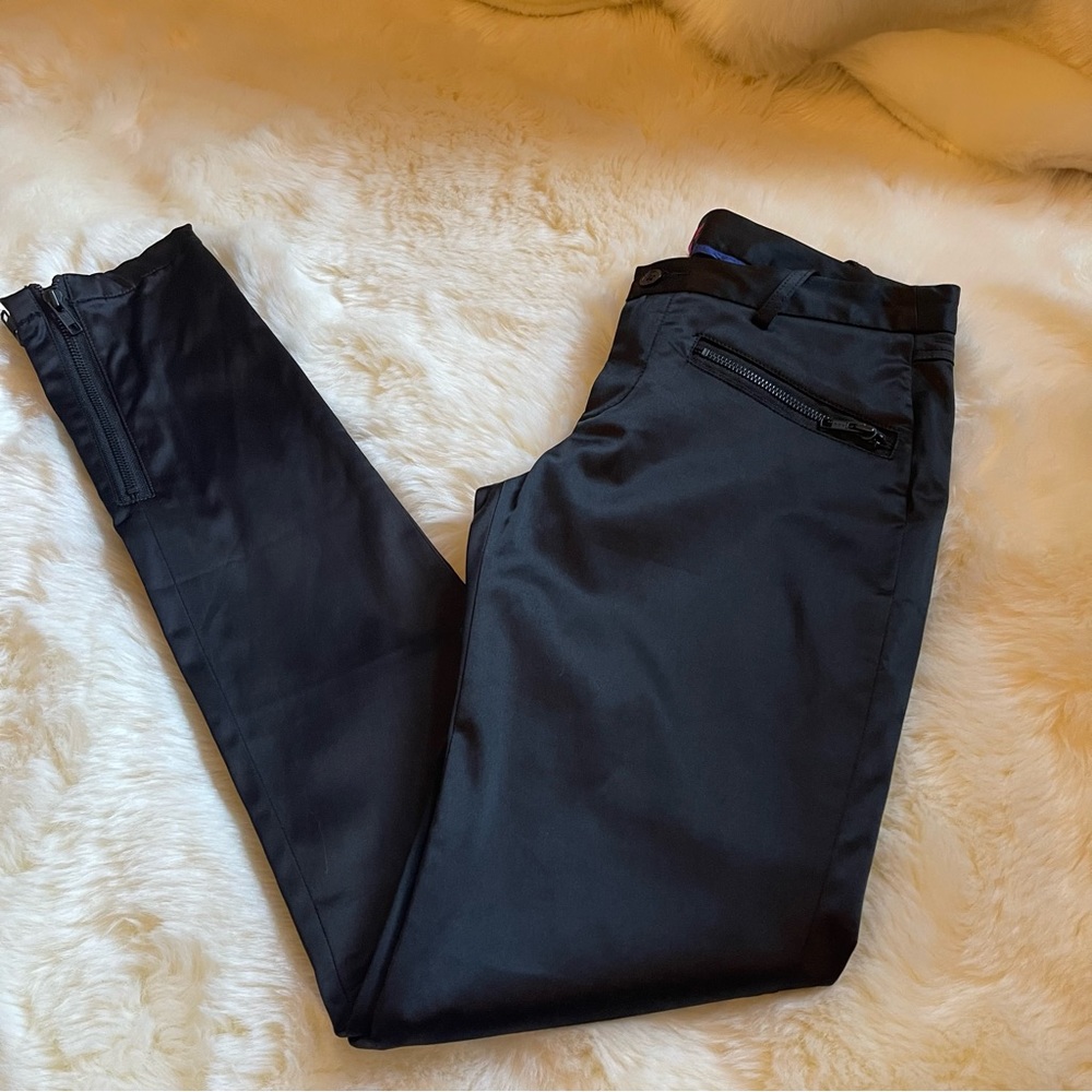Anthropologie ~ Lux size 4 {Perfect holiday shine} Ankle Zip Pants